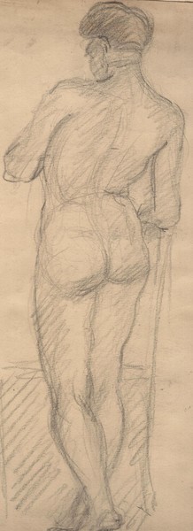 Стоящая натурщица. Ню.