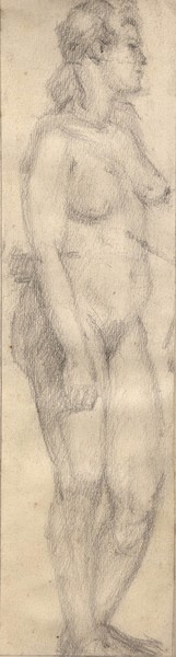 Стоящая натурщица. Ню.