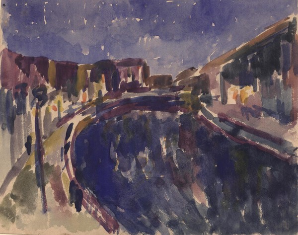 Вечерний пейзаж с рекой.