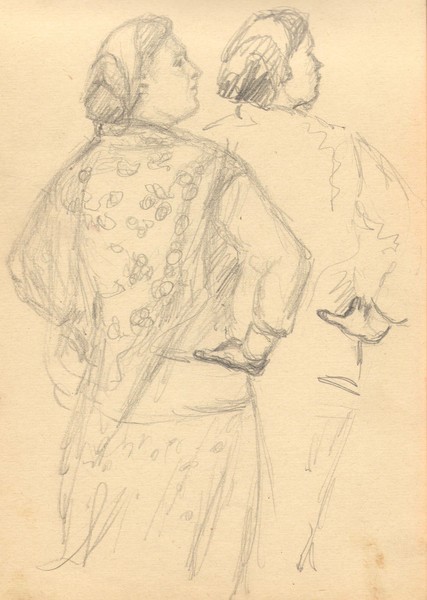 Лист из альбома. Танцующая женщина.