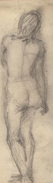 Стоящая натурщица. Ню.