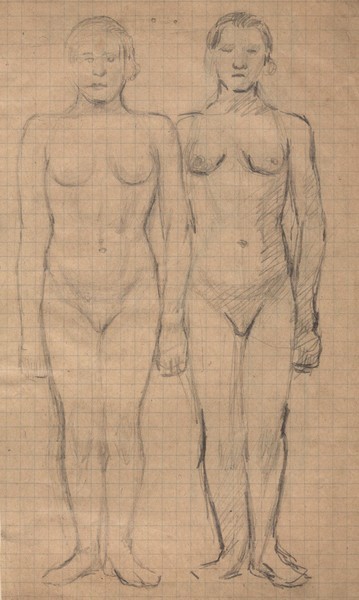 Две стоящие натурщицы. Ню.