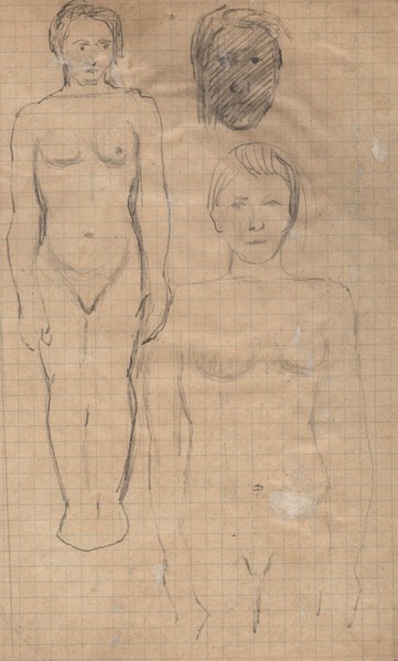 Две стоящие натурщицы. Ню.