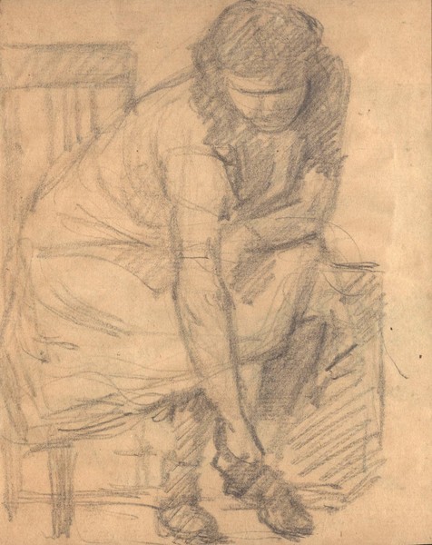 Сидящая женщина.