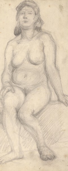 Сидящая натурщица. Ню.