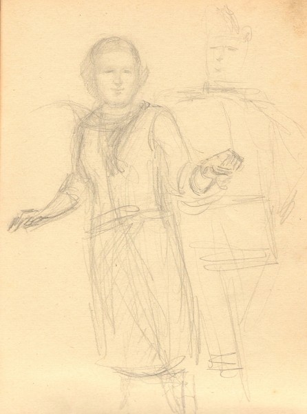 Лист из альбома. Танцующая пара.  