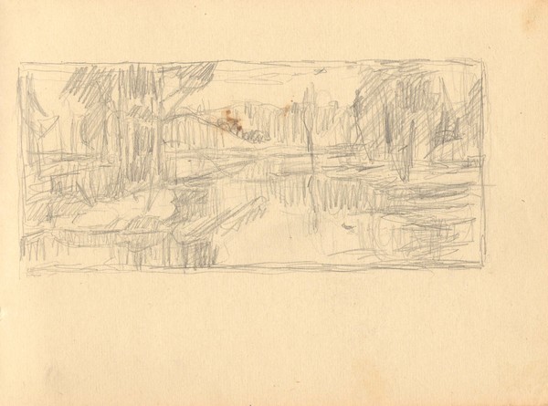 Лист из альбома. Пейзаж.