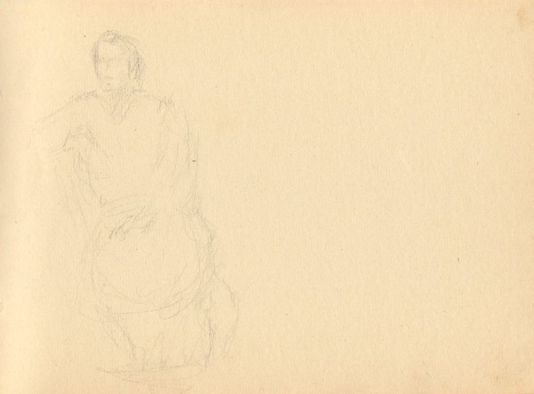 Лист из альбома. Сидящая женщина.