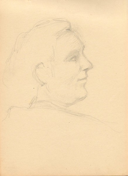 Лист из альбома. Женский портрет.