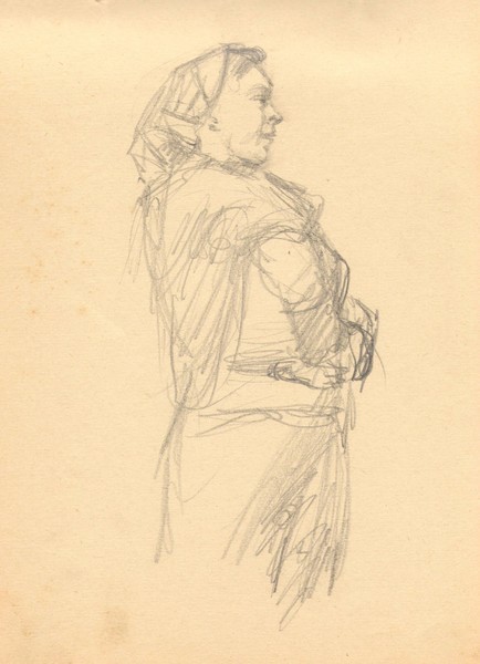 Лист из альбома. Танцующая женщина.