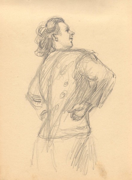 Лист из альбома. Танцующая женщина.