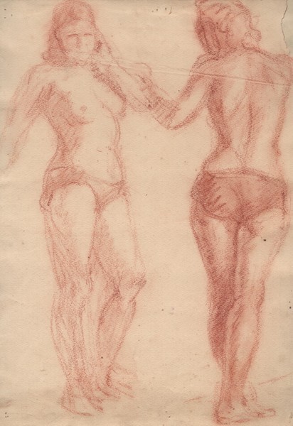 Две стоящие натурщицы. Ню.