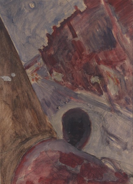 Композиция с городским пейзажем.