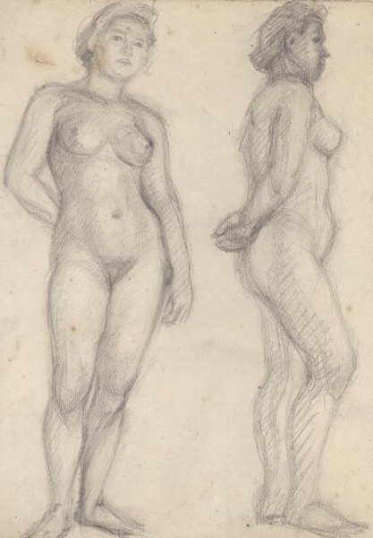Две стоящие натурщицы. Ню.