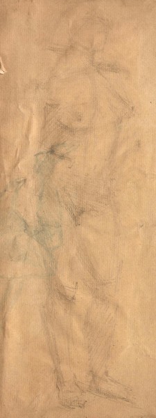 Стоящая натурщица. Ню.