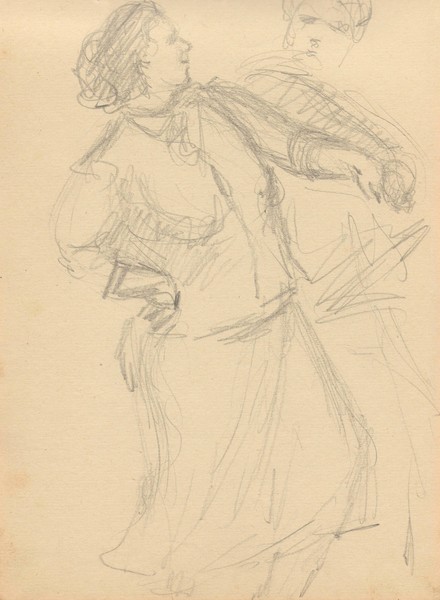 Лист из альбома. Пара в танце.