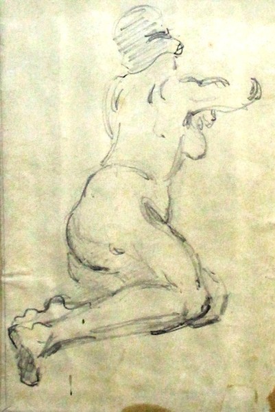 Сидящая. Ню.