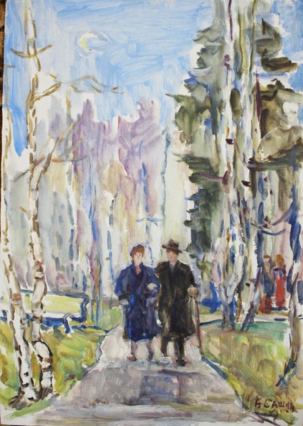 Ранней весной. Зеленогорск. Автопортрет с женой.