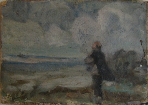 Лес с речкой. (На обороте: Ленин на берегу (этюд к картине "Ленин у рыбаков").