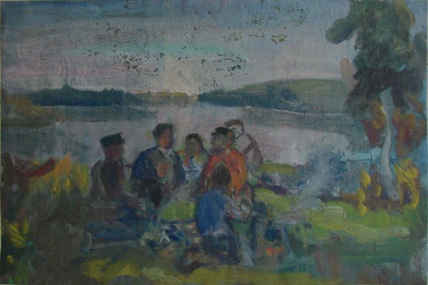 Ленин у рыбаков. Этюд