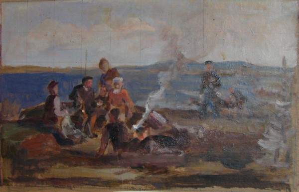 Ленин у рыбаков. Этюд