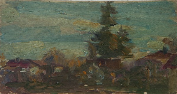 Этюд с елкой.