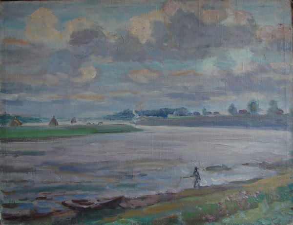 Вечер на Волхове (эскиз).