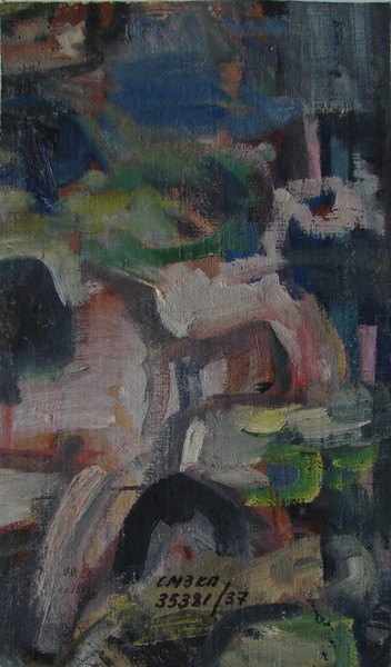 Фигура женщины на коленях в зеленой кофте. (На обороте: Фрагмент композиции 1920-х годов).