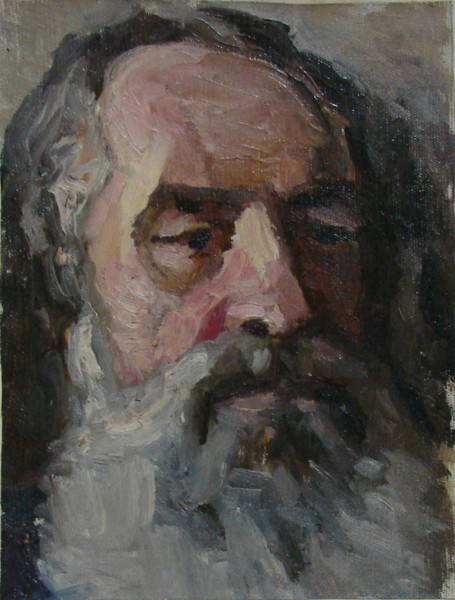 Голова старика с седой бородой.